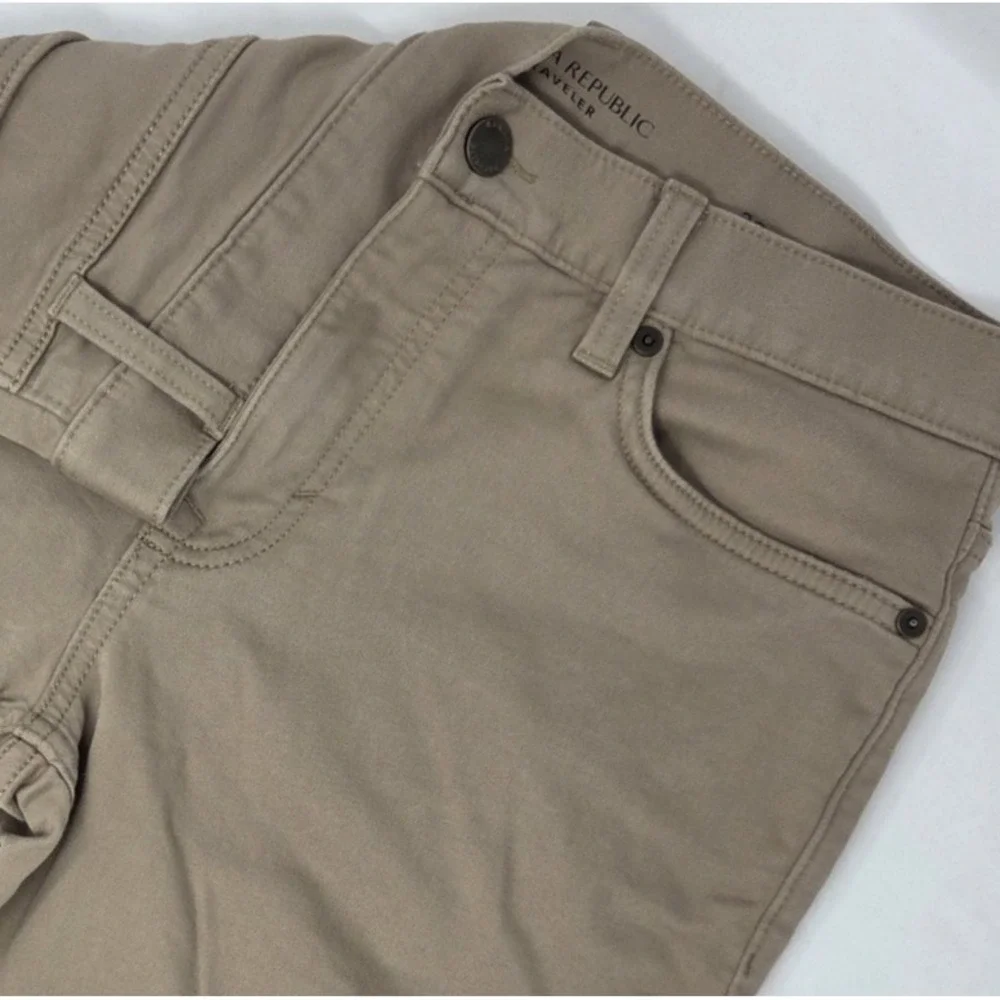 Banana‎ Republic Travel Jean Pants Mens 30x32 Brown Khaki Slim Fit Stretch